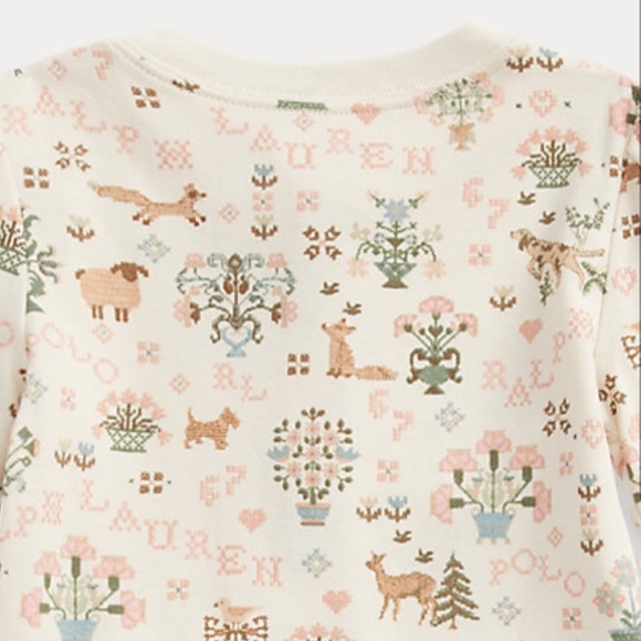 Ralph Lauren Baby Girl Cotton Henley Top & Legging Set - Picture 3 of 15